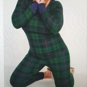 New Green Plaid PJ Lounge Jogger Set
